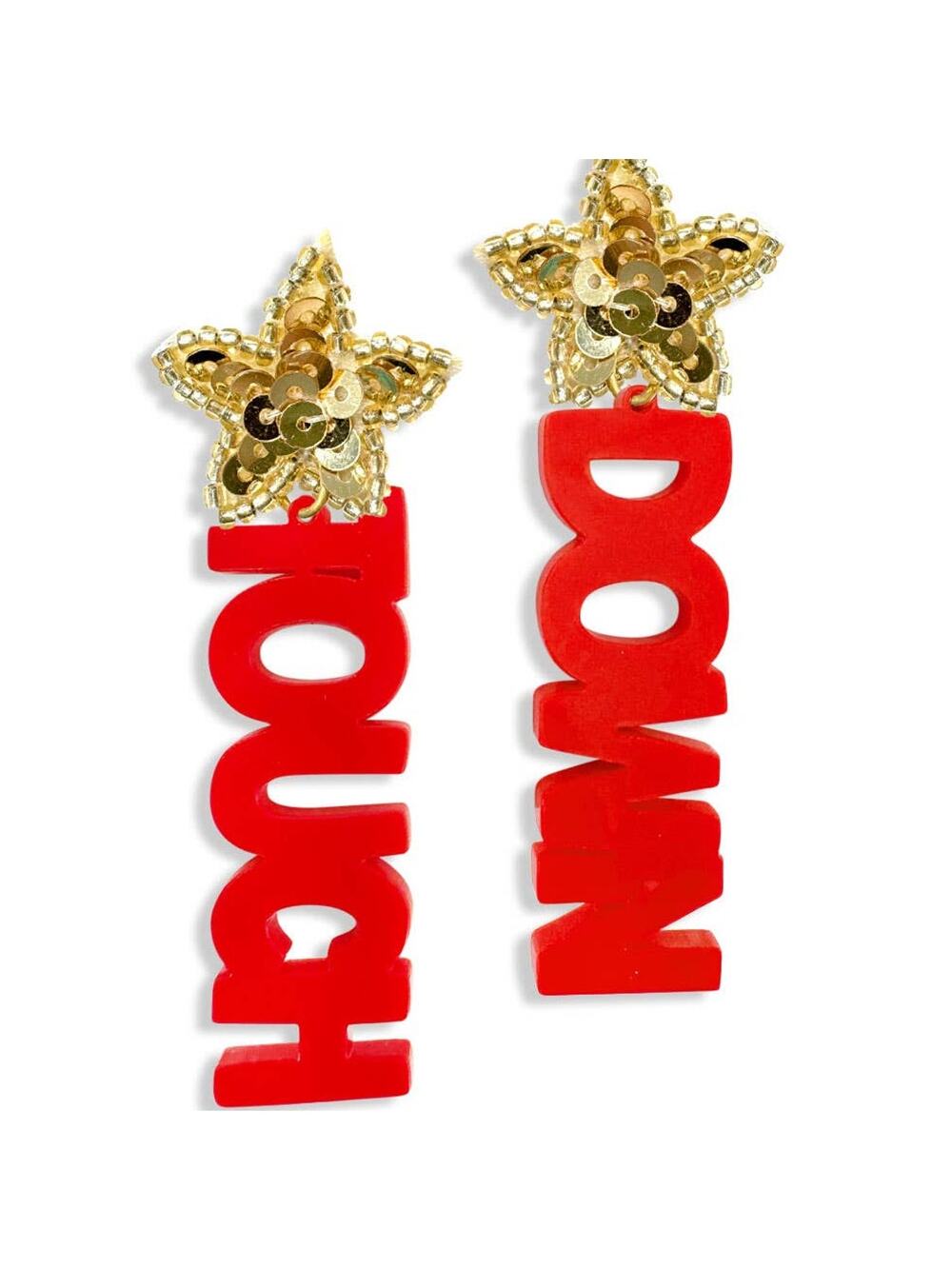 Touchdown Sequin Star Earrings – Red | Viv&Lou